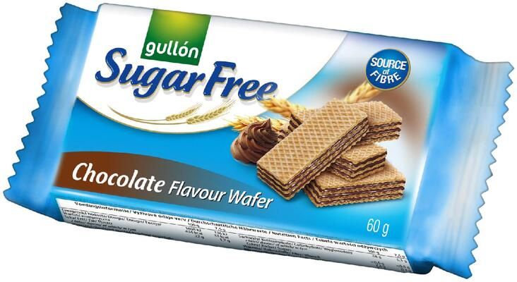 Gullón Chocolate wafer Wafers filled with chocolate cream, without sugar, 60g EXP: 06/2025