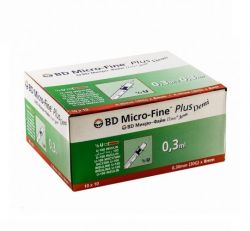 BD Micro-Fine+ Demi Seringues à Insuline 0.3mlx8mm DEMI U-100 100 pièces