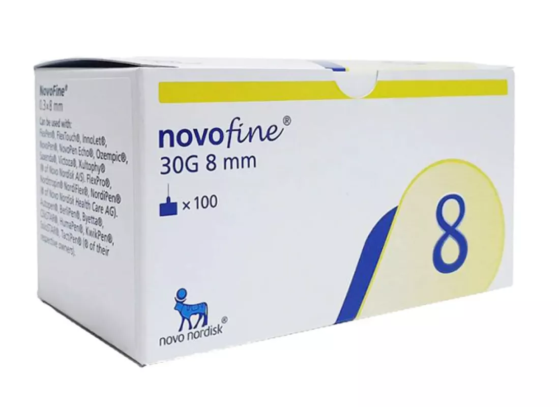 Aiguilles NovoFine 30G × 8 mm pour stylo à insuline, 100 pièces NOVO NORDISK