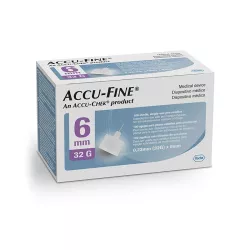 Aiguilles à insuline Accu-Fine 32G × 6 mm pour stylos injecteurs - 100 pièces