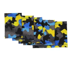 Manchette élastique pour le bras avec motif camouflage bleu, jaune et noir – Protection du capteur